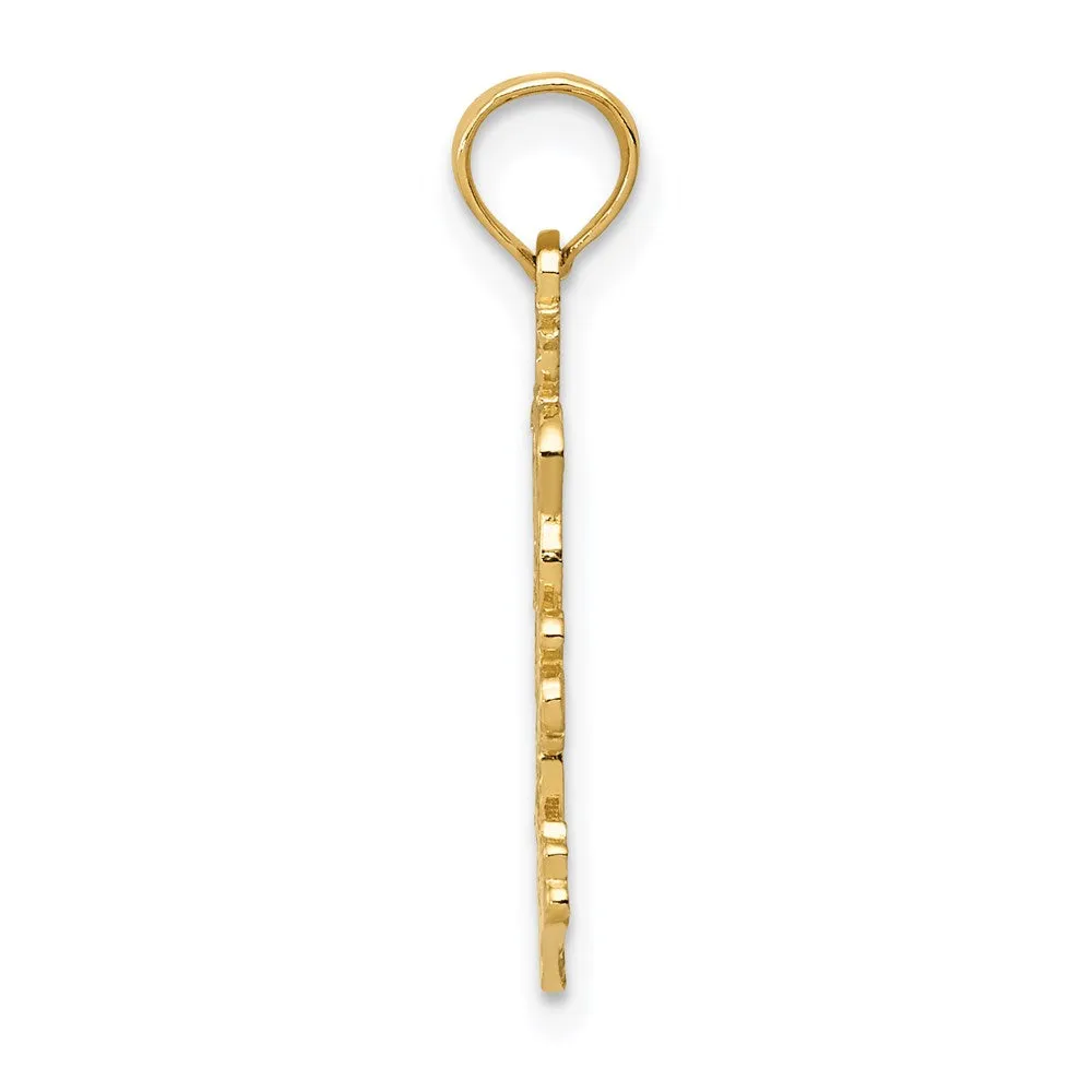 14k Double Palm Trees Pendant