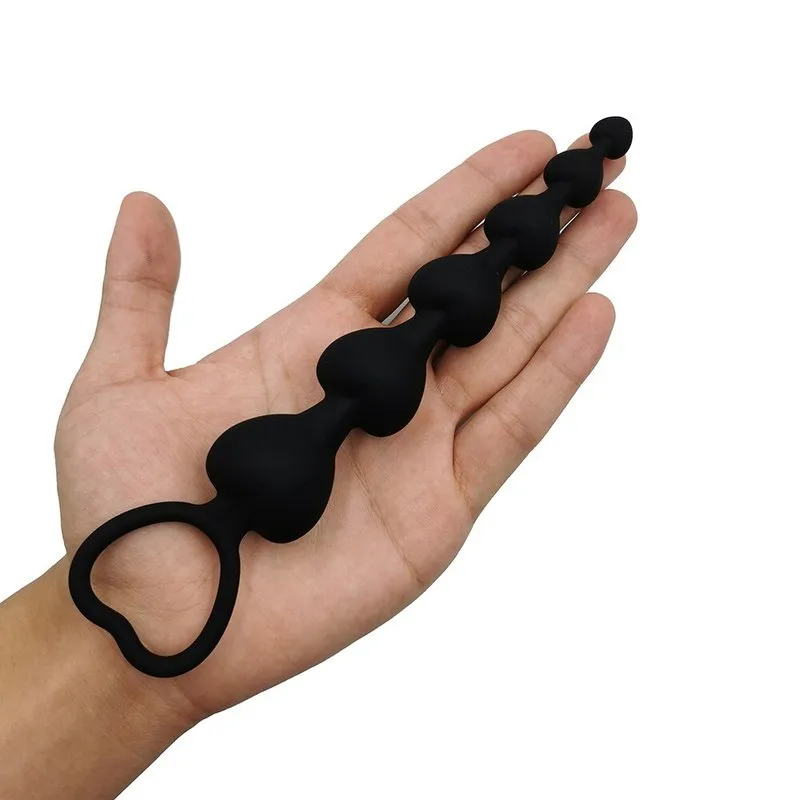 Chapelet Anal flexible noir