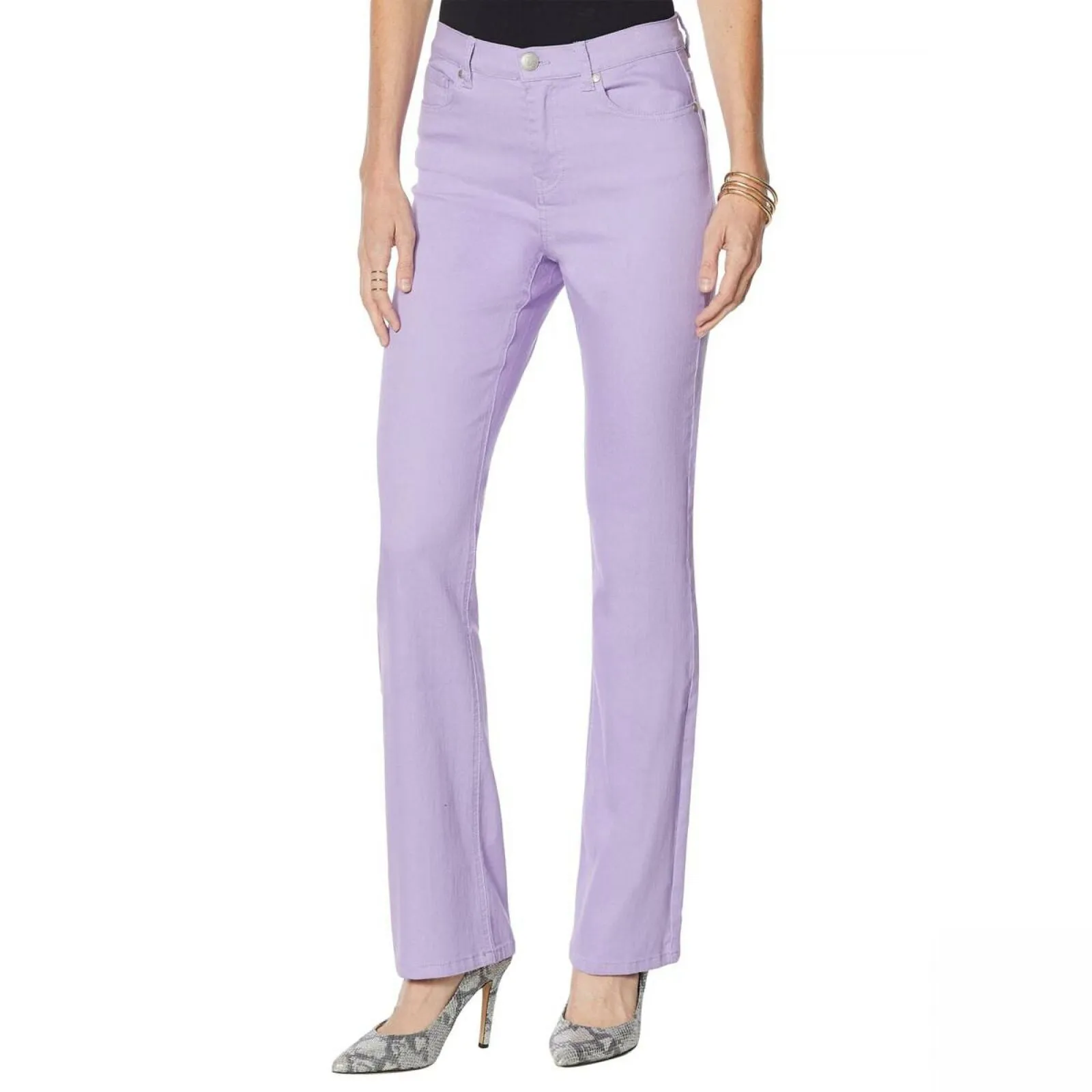 DG2 by Diane Gilman Women's Colored Classic Stretch Boot Cut Jeans