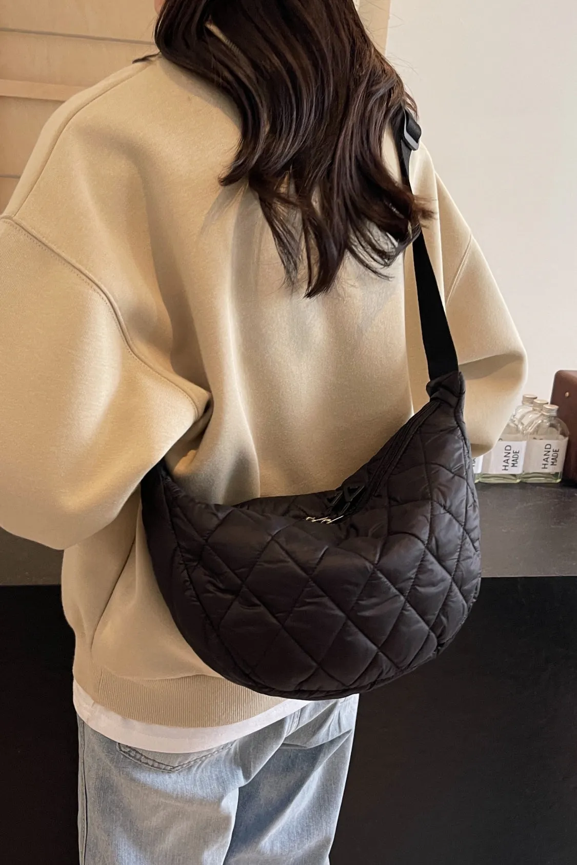 Quilted Adjustable Strap Crossbody Bag