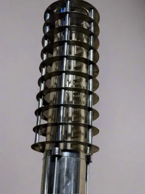 Salvaged Aqua signal 2 foot Strip Light With Steel Cage polished