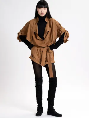 Short Suede Jumpsuit